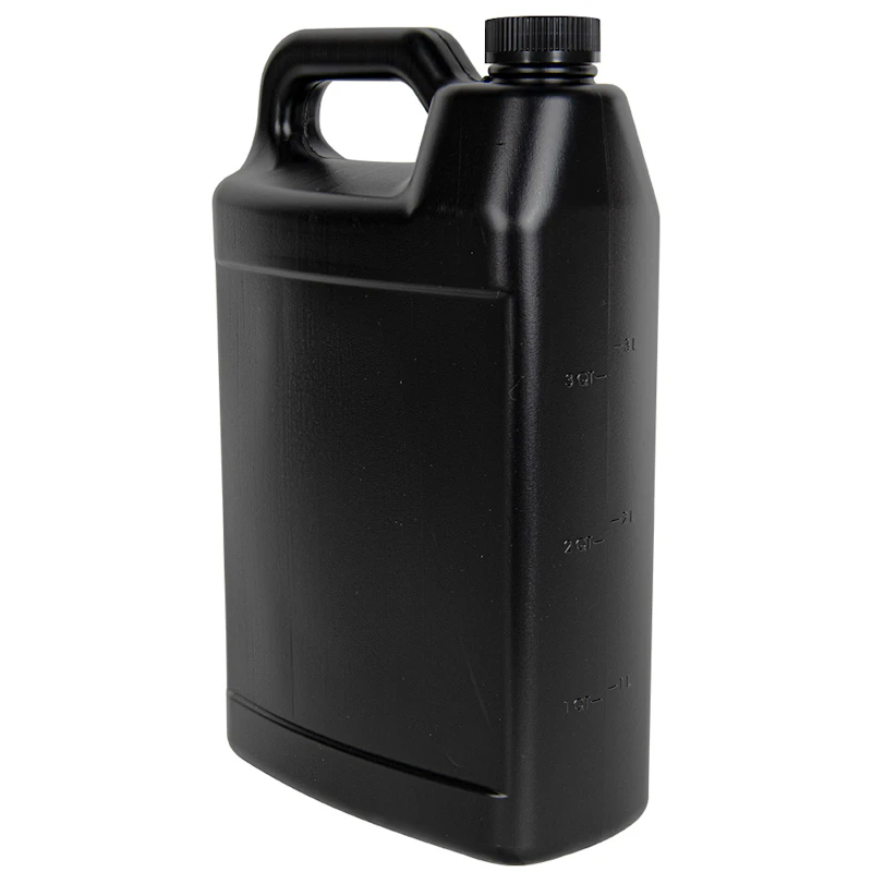 1 Gallon Black HDPE F-Style Jug with 38/400 Black Polypropylene Ribbed CRC Cap with F217 Liner