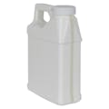 16 oz. White HDPE F-Style Jug with Window Strip & 33/400 White Ribbed Cap with F217 Liner