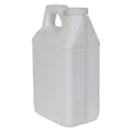 64 oz. White HDPE F-Style Jug with Window Strip & 38/400 White Ribbed Cap with F217 Liner