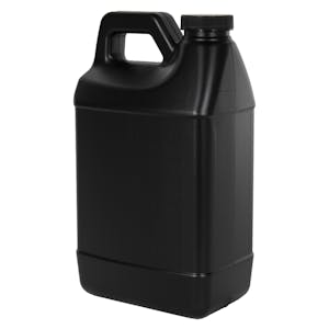 64 oz. Black HDPE F-Style Jug with 38/400 Black Ribbed Cap with F217 Liner