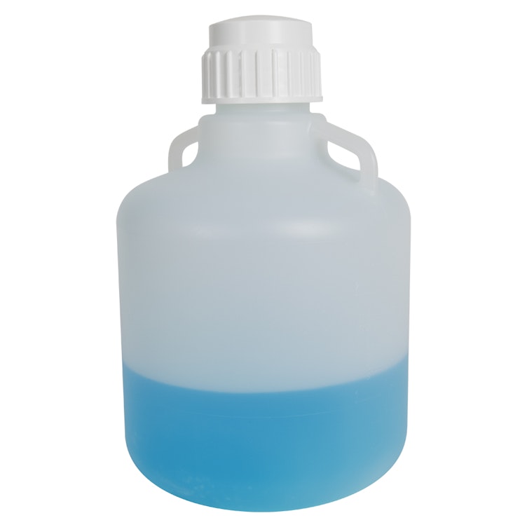 2-1/2 Gallon (10 Liter) Natural Polypropylene USP Class VI Autoclavable Round Carboy with 83mm White Screw Cap