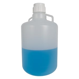 5 Gallon (20 Liter) Natural Polypropylene USP Class VI Autoclavable Round Carboy with 83mm White Screw Cap