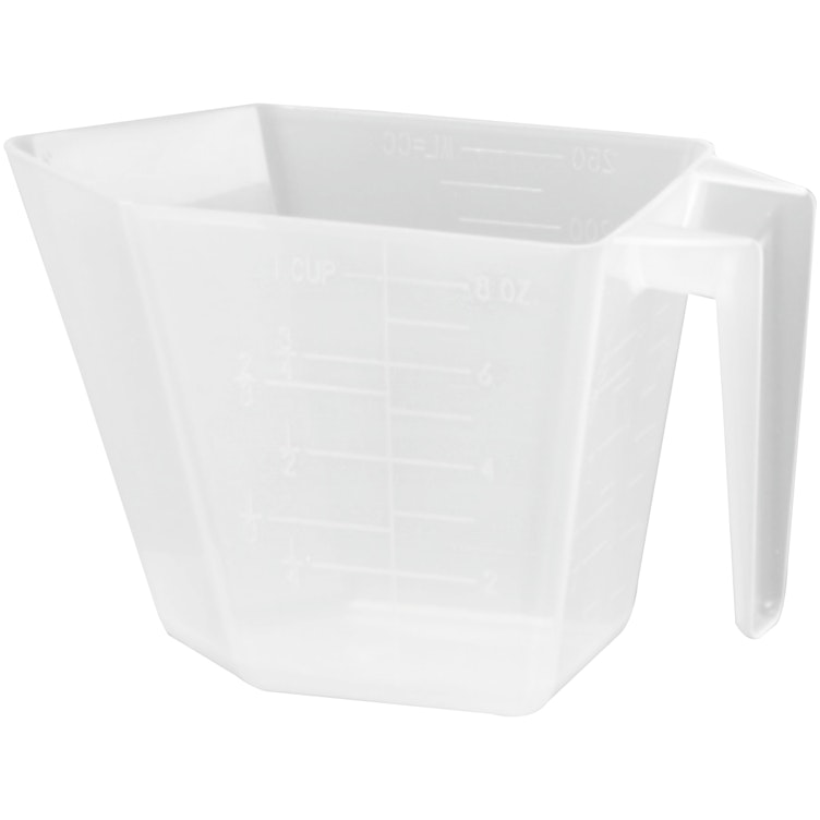 236.58cc (8 oz./1 cup) Rectangular Natural Polypropylene Scoop