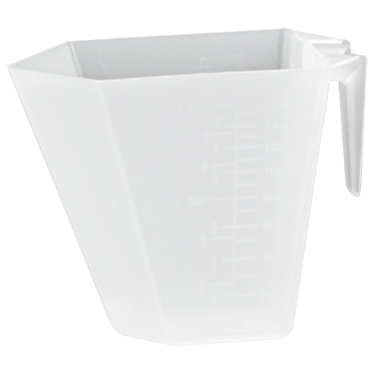 473.16cc (16 oz./2 cup) Rectangular Natural Polypropylene Scoop