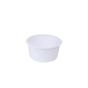 4 oz. White Polypropylene Container - 3.12" Dia. x 1.63" Hgt. (Lid Sold Separately)