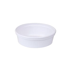 8 oz. White Polypropylene Container - 4.61" Dia. x 1.59" Hgt. (Lid Sold Separately)
