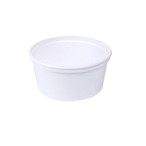 12 oz. White Polypropylene Container - 4.6" Dia. x 2.26" Hgt. (Lid Sold Separately)