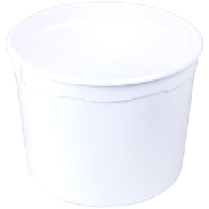 5 qt. White Polyethylene Container - 8.52" Dia. x 6.58" Hgt. (Lid Sold Separately)