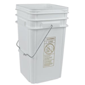 4-1/4 Gallon White HDPE Premium Round Bucket with Wire Bail Handle &  Plastic Hand Grip (Lid sold separately)