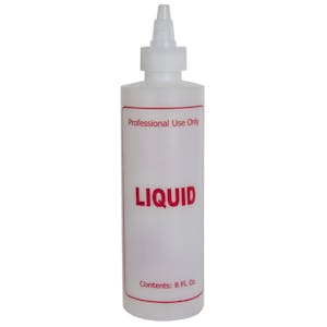 8 oz. Natural HDPE Cylinder Bottle with 24/410 Twist Open/Close Cap & Red "Liquid" Embossed