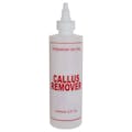 8 oz. Natural HDPE Cylinder Bottle with 24/410 Twist Open/Close Cap & Red "Callus Remover" Embossed