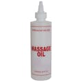 8 oz. Natural HDPE Cylinder Bottle with 24/410 Twist Open/Close Cap & Red "Massage Oil" Embossed