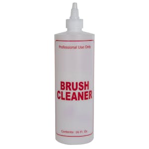 16 oz. Natural HDPE Cylinder Bottle with 24/410 Twist Open/Close Cap & Red "Brush Cleaner" Embossed