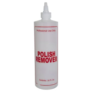 16 oz. Natural HDPE Cylinder Bottle with 24/410 Twist Open/Close Cap & Red "Polish Remover" Embossed