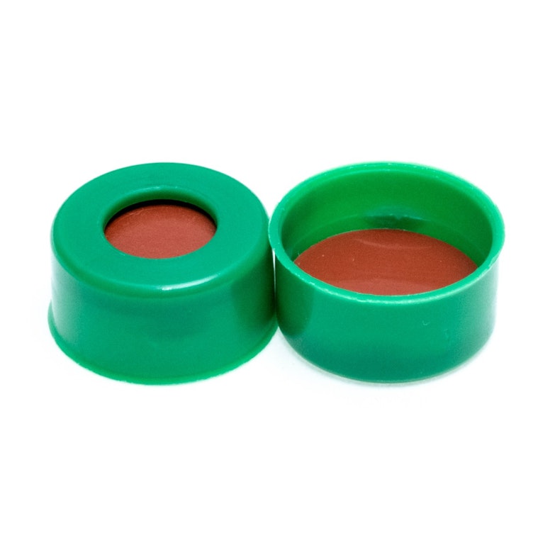 11mm Green Poly Crimp™ Seals with PTFE/Butyl Rubber Liners - Case of 1000