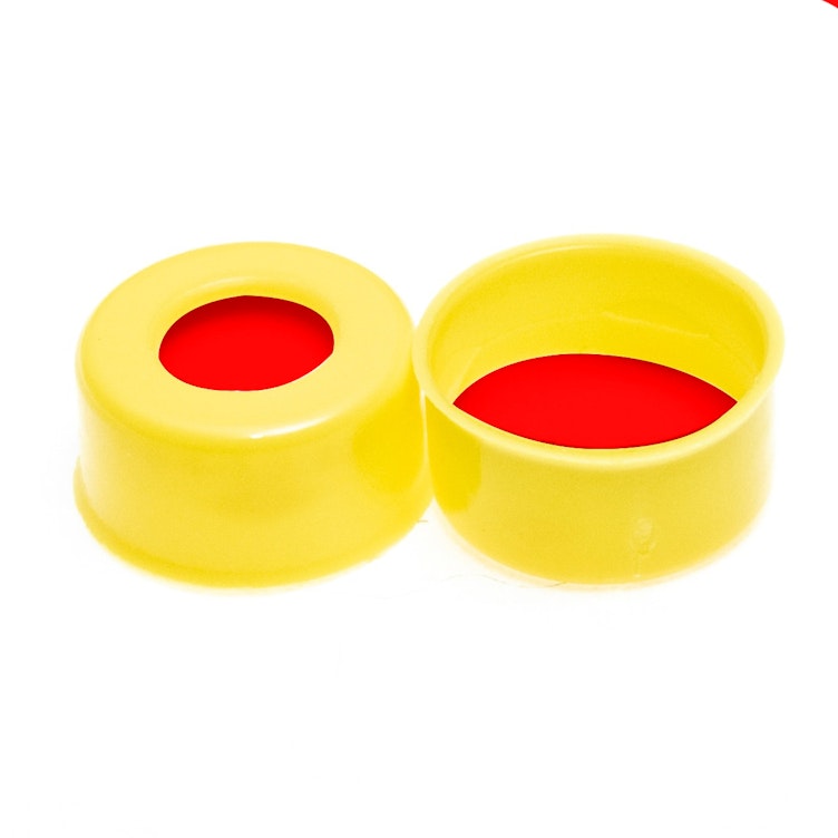 11mm Yellow Poly Crimp™ Seals with PTFE/Butyl Rubber Liners - Case of 1000