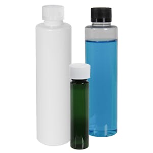 PET Slim Cylindrical Bottles with CRC Caps