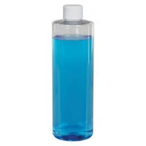 2 oz. Clear PET Cylindrical Bottle with 20/410 White Ribbed Cap with F217 Liner