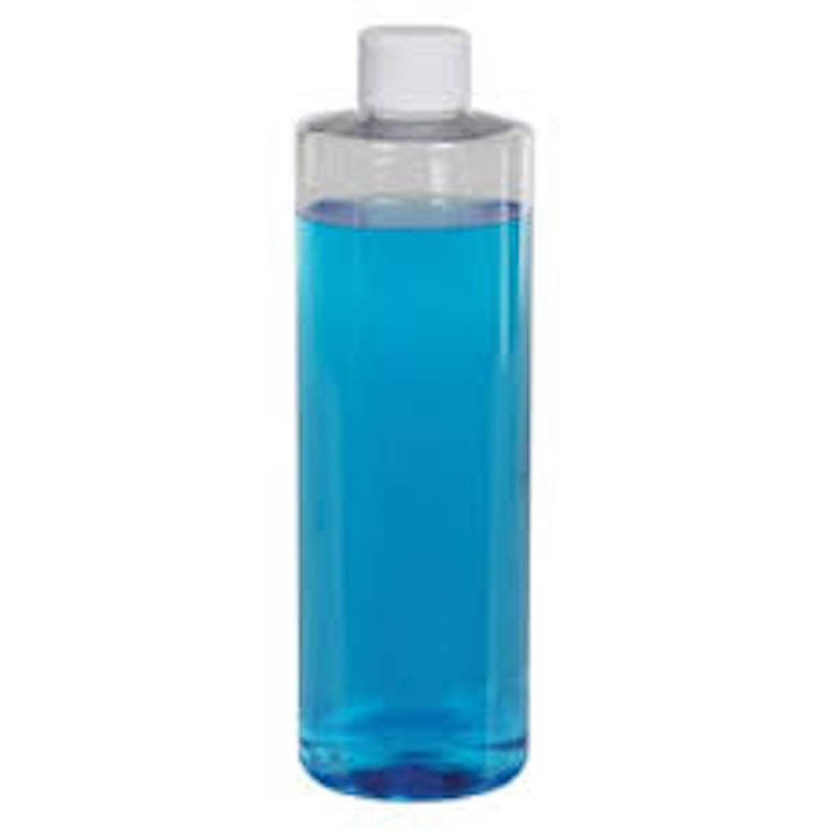 4 oz. Clear PET Cylindrical Bottle with 20/410 White Ribbed Cap with F217 Liner