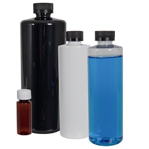 PET Cylindrical Bottles with CRC Caps