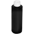 8 oz. Black HDPE Cylindrical Bottle with 24/410 White Ribbed CRC Cap with F217 Liner