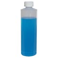 8 oz. Natural LDPE Cylindrical Bottle with 24/410 White Ribbed CRC Cap with F217 Liner