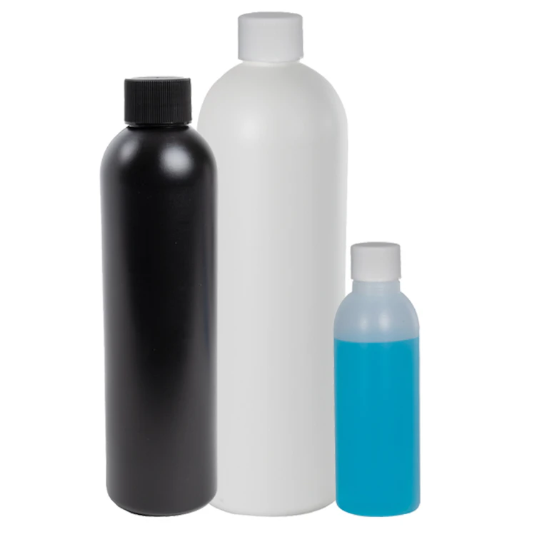 HDPE Cosmo Bottles with Plain Caps