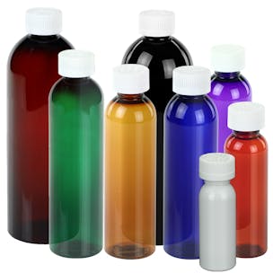 PET Color Cosmo Round Bottles with CRC Caps