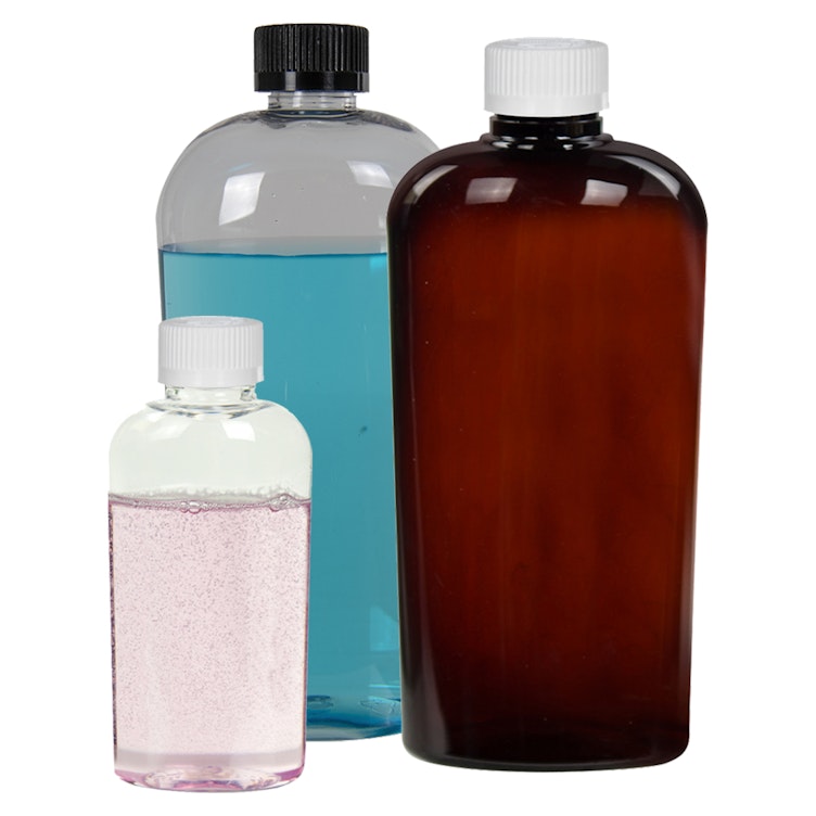 Vale & Cosmo High Clarity Oval Bottles with CRC Caps