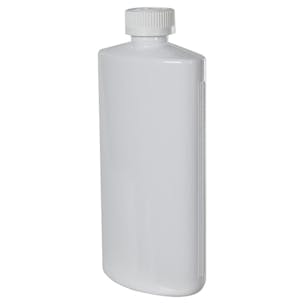 White PVC Oval Bottle with CRC Cap