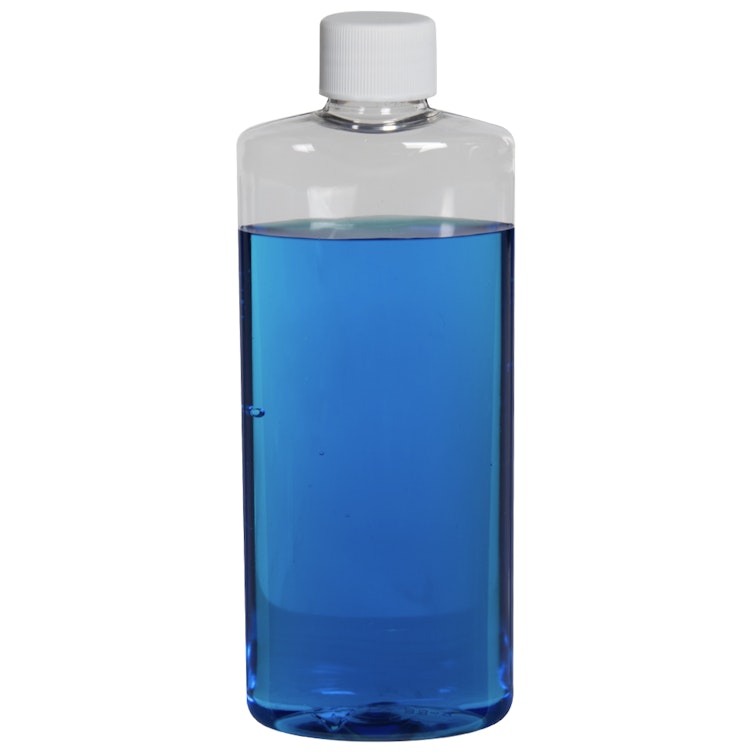 Clear PET Oval Bottles with Plain Caps