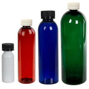 PET Color Cosmo Round Bottles with CRC Caps