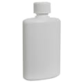 4 oz. White HDPE Oval Bottle with 20/410 White Ribbed CRC Cap with F217 Liner