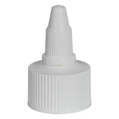 24/410 White Twist Open/Close Dispensing Cap with Gasket & 0.118" Orifice
