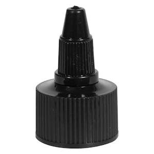 24/410 Black Twist Open/Close Dispensing Caps with Gasket