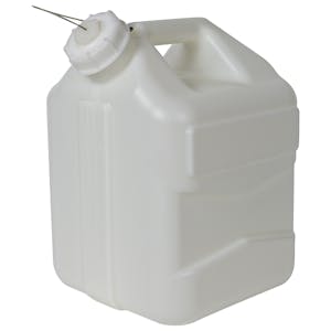 2-1/2 Gallon White Polyethylene 3rd Generation Jug with Cap
