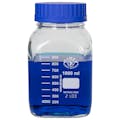 1000mL Clear Glass Square Wide Mouth Media Storage Bottle with GL80 Cap