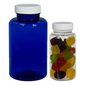 PET Colored Packer Bottles with Plain Caps