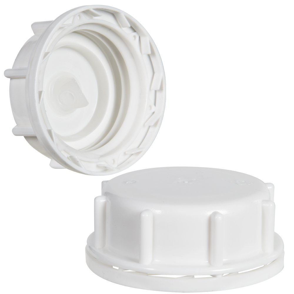 DIN51 White FLUXX® Vented Tamper-Evident Cap | U.S. Plastic Corp.