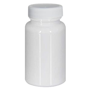 120cc White PET Packer Bottle with 38/400 White Ribbed Cap with F217 Liner