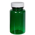 60cc Dark Green PET Packer Bottle with 33/400 White Ribbed Cap with F217 Liner