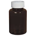 175cc Dark Amber PET Packer Bottle with 38/400 White Ribbed CRC Cap with F217 Liner