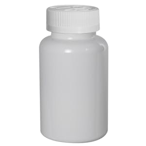 225cc White PET Packer Bottle with 45/400 White Ribbed CRC Cap with F217 Liner