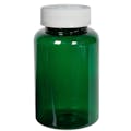 250cc Dark Green PET Packer Bottle with 45/400 White Ribbed CRC Cap with F217 Liner