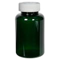 300cc Dark Green PET Packer Bottle with 45/400 White Ribbed CRC Cap with F217 Liner