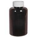 500cc Dark Amber PET Packer Bottle with 45/400 White Ribbed CRC Cap with F217 Liner