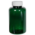 500cc Dark Green PET Packer Bottle with 45/400 White Ribbed CRC Cap with F217 Liner