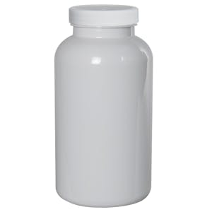 625cc White PET Packer Bottle with 53/400 White Ribbed Cap with F217 Liner