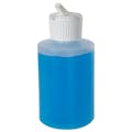 4 oz. Natural HDPE Cylinder Straight Bottom Bottle with 24/410 White Ribbed Flip-Top Dispensing Cap