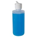 6 oz. Natural HDPE Cylinder Straight Bottom Bottle with 24/410 White Ribbed Flip-Top Dispensing Cap